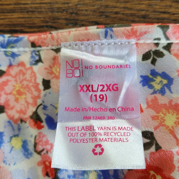 NOBO A-line Super High Rise Pink Floral Skirt Size Junior's XXL 19 NEW with Tag - Picture 7 of 8